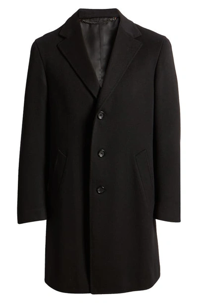 Canali Trim Fit Wool & Cashmere Coat In Black