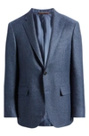 CANALI KEI TRIM FIT HOUNDSTOOTH CHECK CASHMERE SPORT COAT