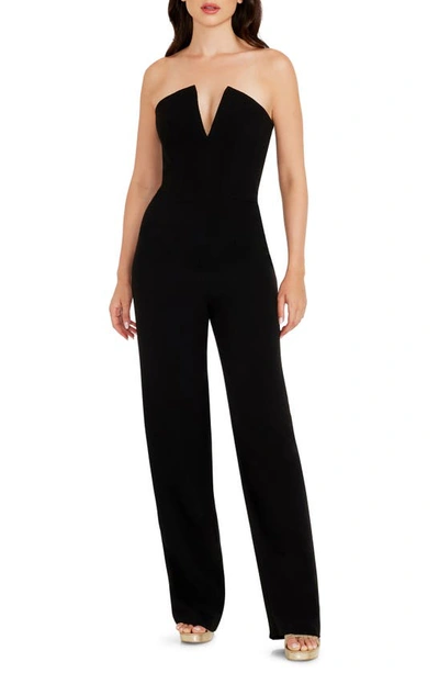 Dress The Population Fernanda Strapless Jumpsuit In Black