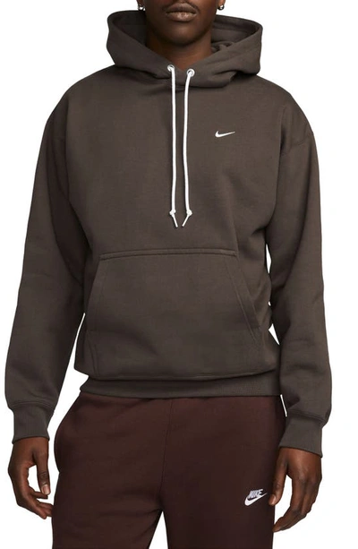Nike Men's Solo Swoosh Fleece Pullover Hoodie In Brown ModeSens
