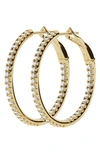 JENNIFER FISHER 18K GOLD LAB CREATED DIAMOND HOOP EARRINGS