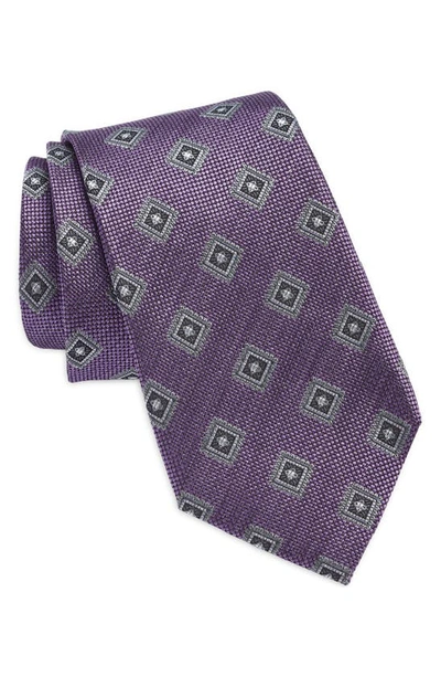 Nordstrom Geometric Silk Tie In Purple
