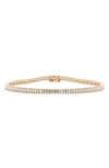 Ef Collection Diamond Baguette Eternity Bracelet In Yellow Gold