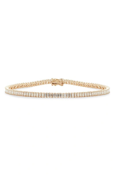 Ef Collection Diamond Baguette Eternity Bracelet In Yellow Gold