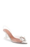 Amina Muaddi Begum Glass Pointed Toe Slingback Pump In Transparent Pvc