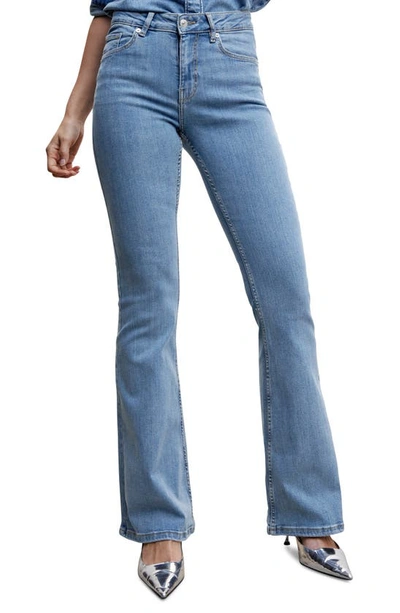 Mango Flare Jeans In Medium Blue