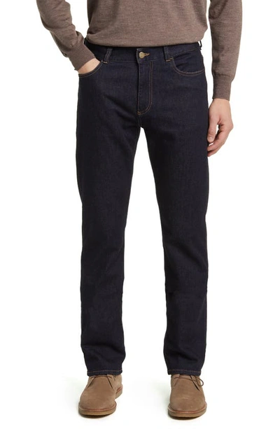 Canali Trim Fit Straight Leg Jeans In Dark Blue