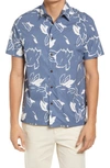 TED BAKER ASHBY FLORAL SHORT SLEEVE BUTTON-UP SHIRT
