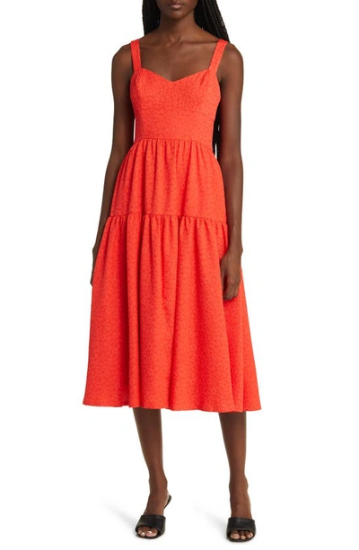 Chelsea28 Darling Flounce Sleeveless Dress In Red Poppy