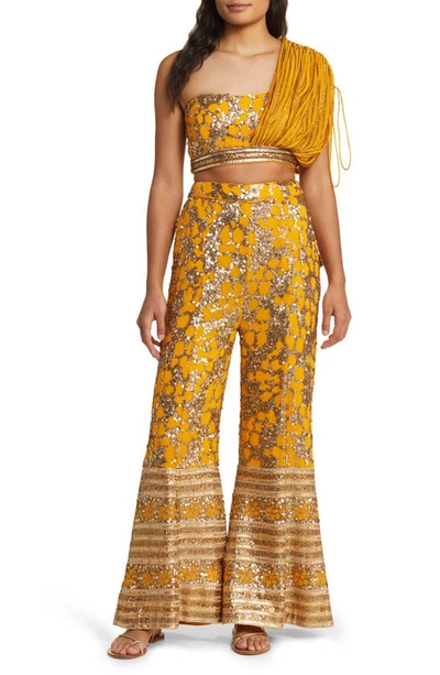 Sani Tanvi Palazzo Jumpsuit In Marigold