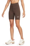 Nike Women's  Sportswear Classic High-waisted 8" Biker Shorts In Brown