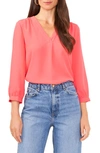 Vince Camuto V-neck Blouse In Pink Allure