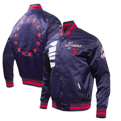 Pro Standard Men's  Navy Philadelphia 76ers 2023/24 City Edition Satin Full-snap Jacket
