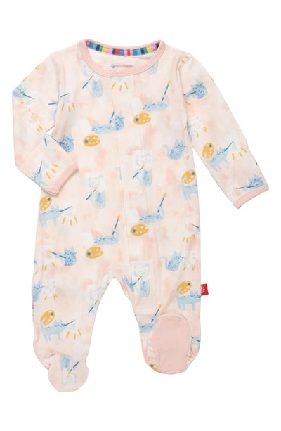Magnetic Me Babies'  Arts & Cats Print Footie In Artsc