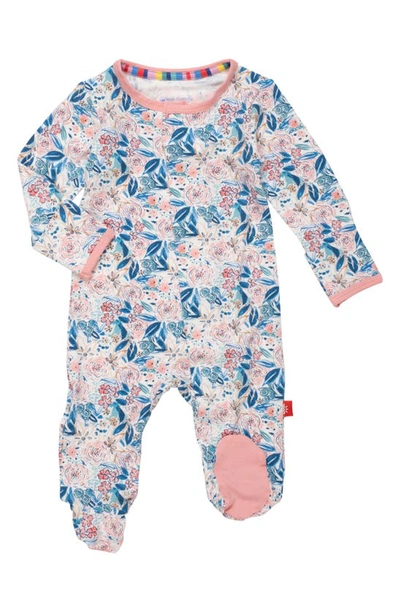 Magnetic Me Baby's Once And Floral Footie In Neutral