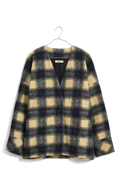 Madewell Brushed Jacquard Wrap Front Cardigan In Summer Dune