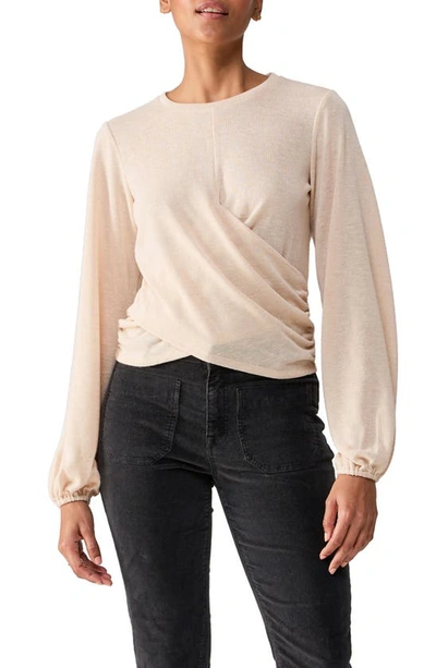 Sanctuary I'm Yours Wrap Front Knit Top In Moonlight