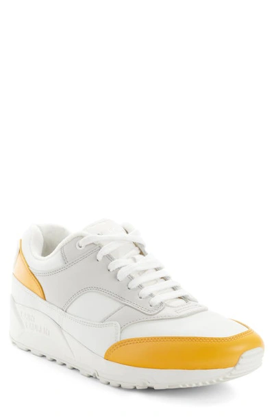 Saint Laurent Bump Leather Sneakers In White