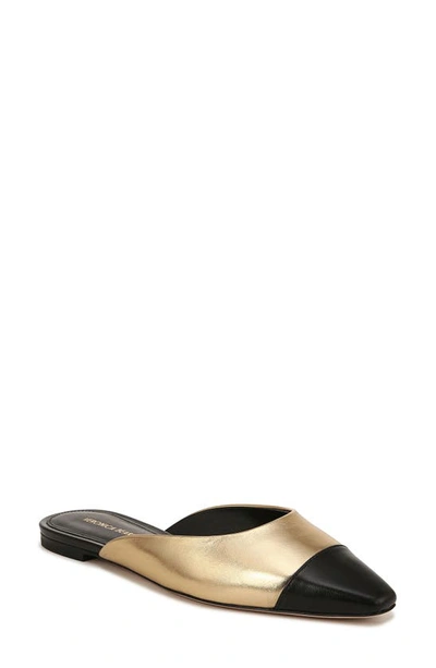 Veronica Beard Carlotta Flat In Black/ Gold