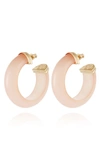 Gas Bijoux Abalone Acetate Hoop Earrings In Gold/ Pink