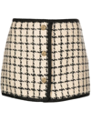 Miu Miu Embroidered Wool Blend Mini Skirt In Multicolour