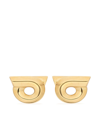 Ferragamo Geometric Stud Earrings Polished Finish In Metallic