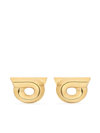 Ferragamo Geometric Stud Earrings Polished Finish In Metallic