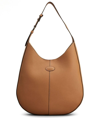 Tod's Small Oboe Leather Shoulder Bag In Kenia Scuro
