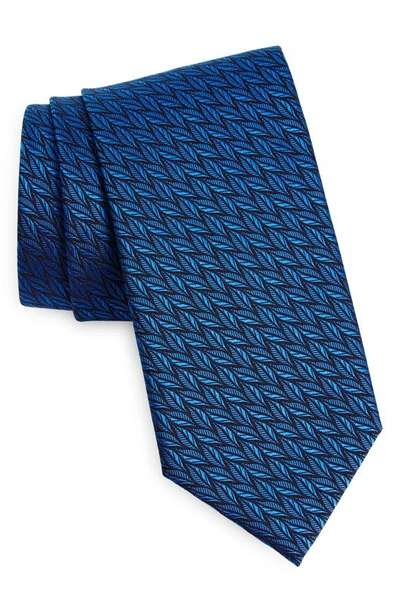Canali Men's Woven Leaves Silk Tie In Blue