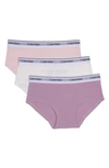 Calvin Klein Kids' 3-pack Hipster Briefs In Dawn Pink/vanilla/crystal Pink