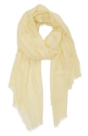 Nordstrom Cashmere & Silk Wrap In Yellow Pastel