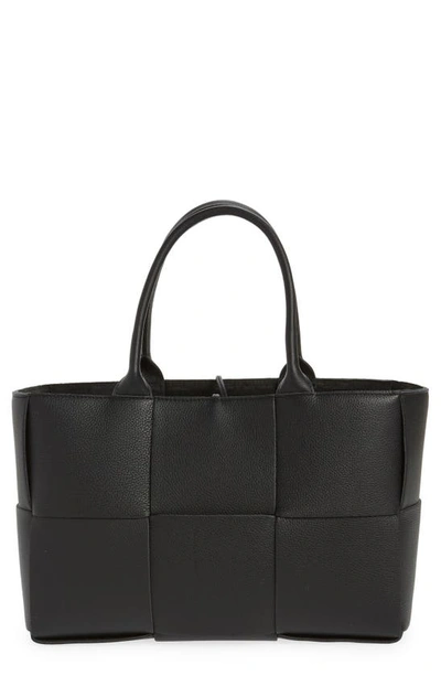 Bottega Veneta Arco Intrecciato Leather Tote In Black-gold