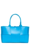 Bottega Veneta Arco Intrecciato Leather Tote In Pool-gold