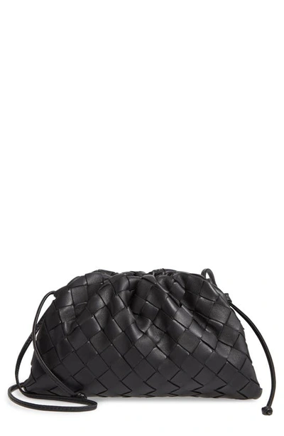 Bottega Veneta Small The Pouch Leather Clutch In Nero/ Silver