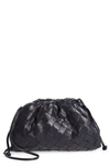 Bottega Veneta The Pouch Small Intrecciato Leather Clutch Bag In Noir