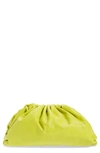 Bottega Veneta The Pouch Leather Clutch In Kiwi-gold