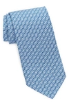 Ferragamo Gancini Silk Tie In Blue Sc/ Azzur