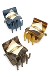 Tasha Assorted 3-pack Claw Clips In Tort