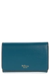 Mulberry Continental Leather Trifold Wallet In Titanium Blue