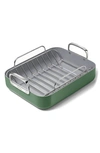 Caraway Ceramic Nonstick Roasting Pan & Wire Rack In Sage