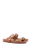 Larroude Milan Slide Sandal In Caramel