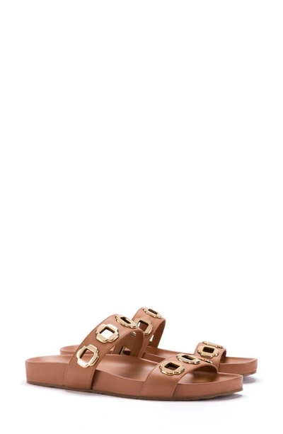 Larroude Milan Slide Sandal In Medium Beige