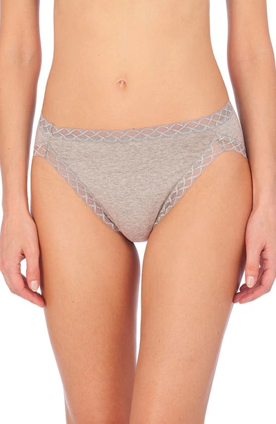 Natori Bliss Cotton French Cut Briefs In Lt Grey Heather