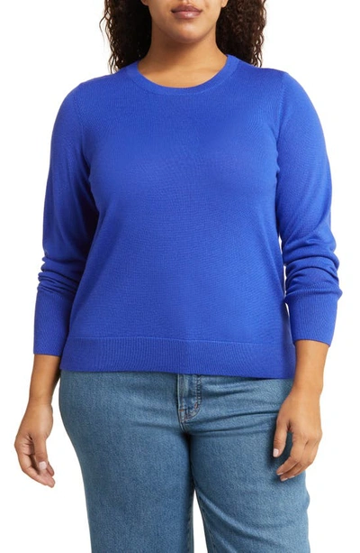 Caslon Merino Wool Blend Crewneck Sweater In Royal Neon