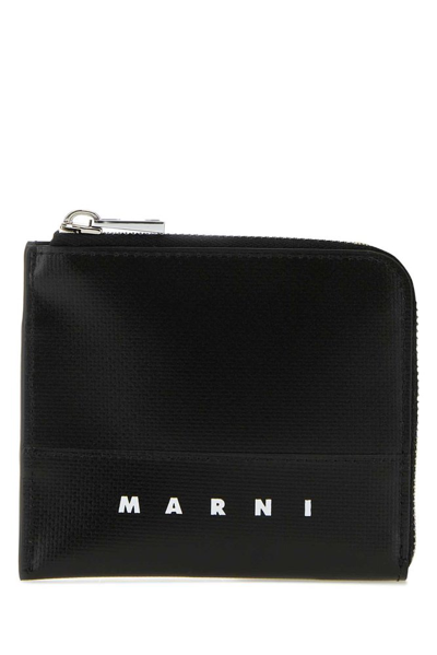 Marni Logo Printed Zip In Black