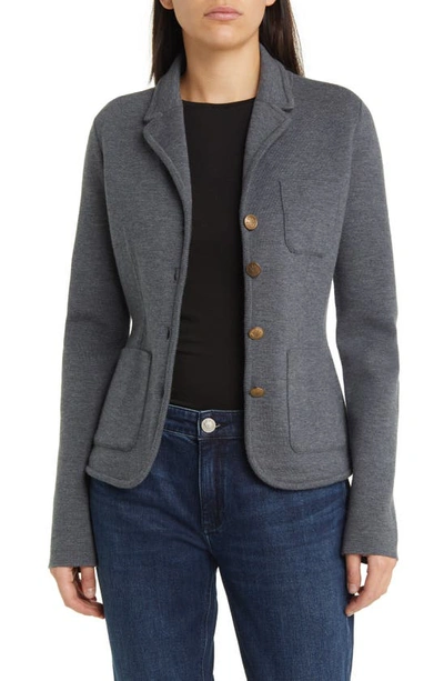 Rag & Bone Abigail Merino Wool Blend Blazer In Charcoal