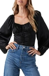 Astr Balloon Sleeve Top In Black