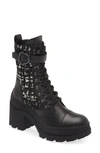 MONCLER MONCLER ENVILE TWEED BLOCK HEEL BOOT