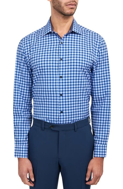 Wrk Check Performance Dress Shirt In Blue