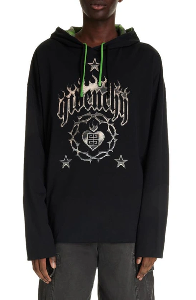 Givenchy Ultrafit Logo Graphic Hoodie In Black Multi